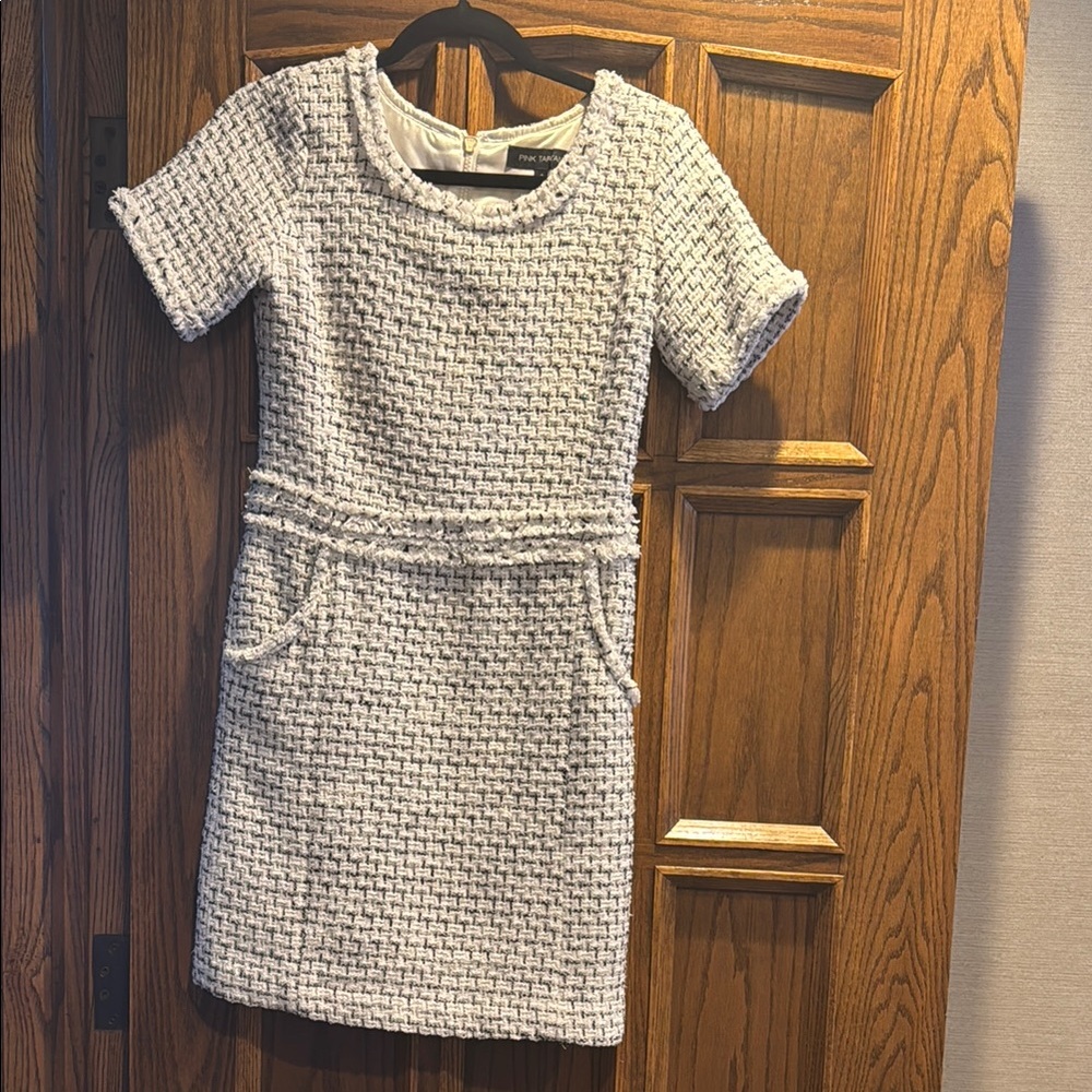 Pink Tartan Tweed Dress – Excellent Condition!